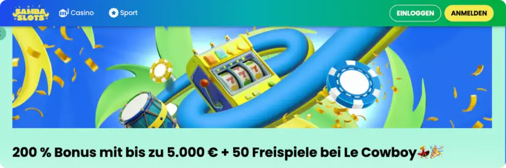 Samba Slots Casino Das Startangebot