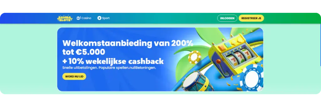 Samba Slots Casino Welkomstbonus